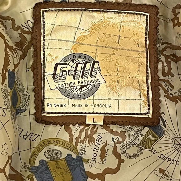 VTG Vintage Global Identity G-III Leather Fashions Brown Bomber Jacket Size L - Picture 3 of 15